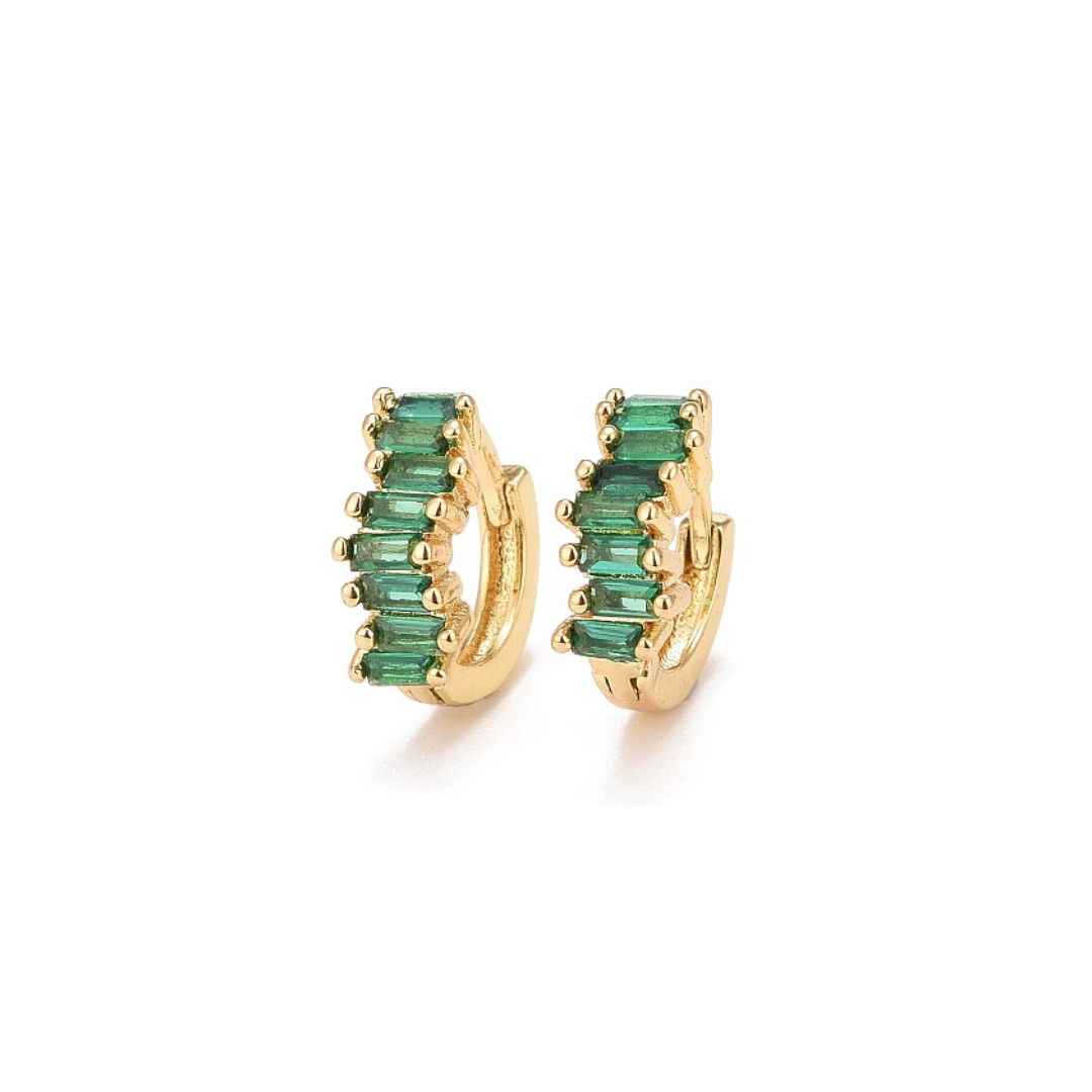 Emerald Grace Huggie Earrings