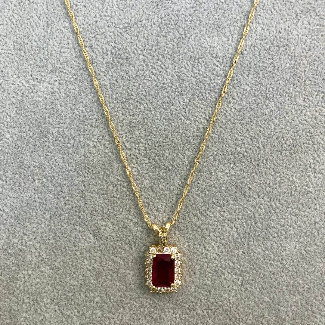 Ruby Halo Necklace