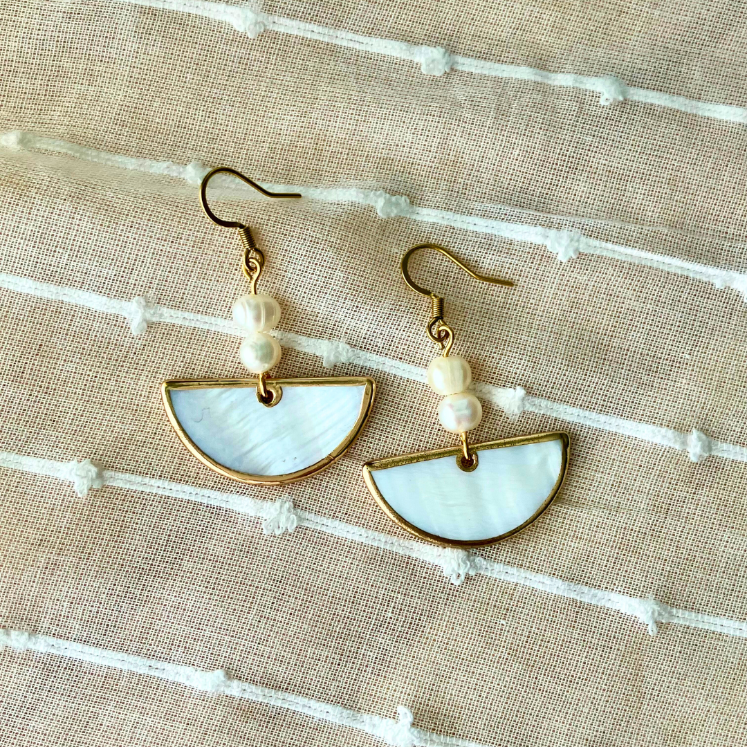 Oceana Pearl Hook Earrings