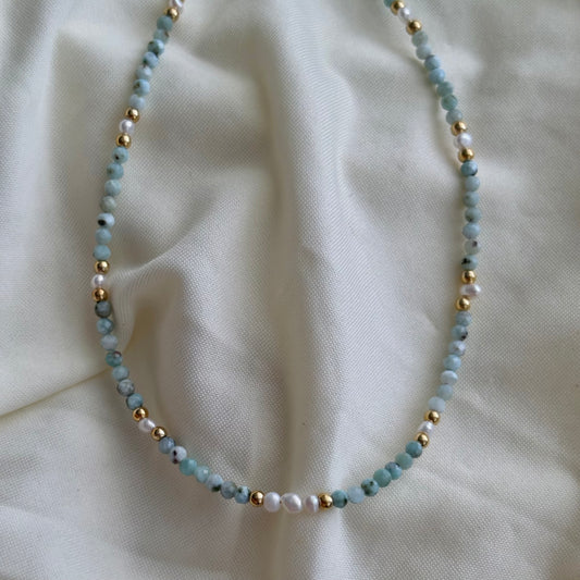 Seashore Dainty Larimar Choker