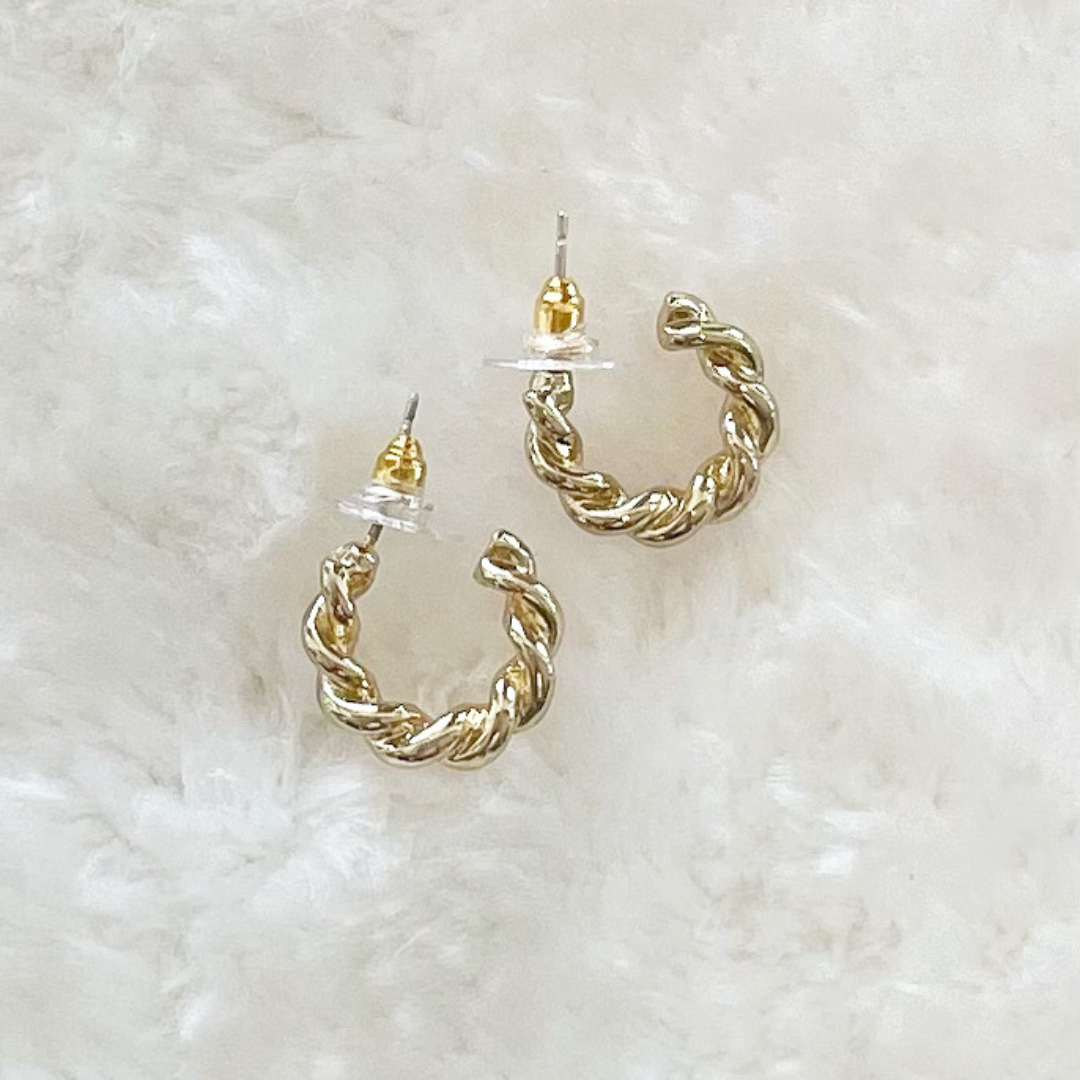 Golden Waves Hoop Earrings