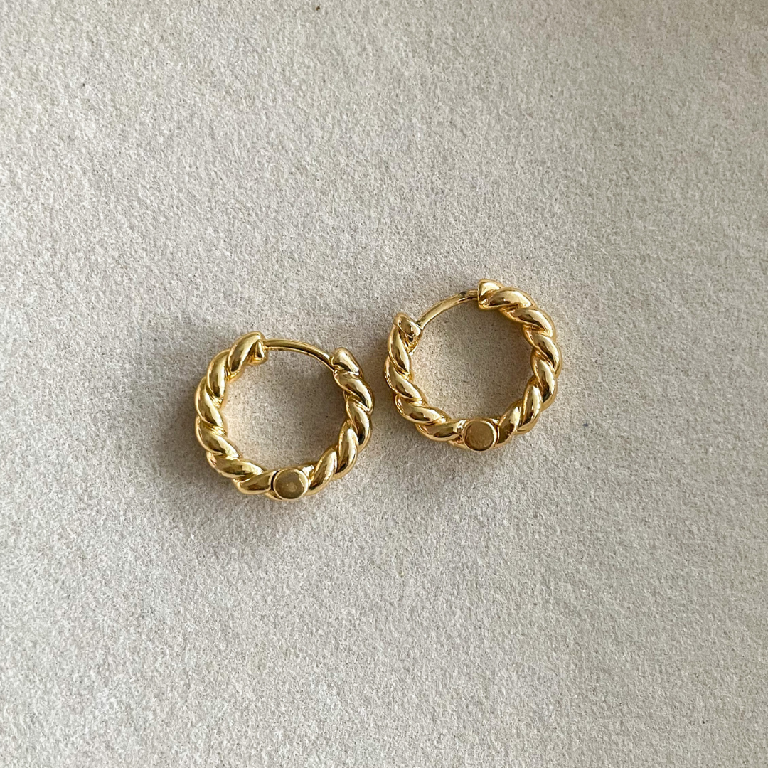 Golden Waves Hoop Earrings