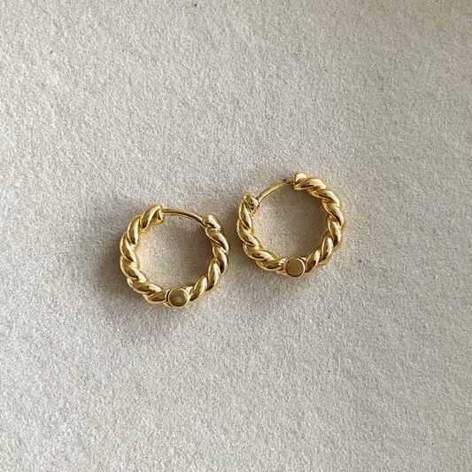 Golden Waves Hoop Earrings