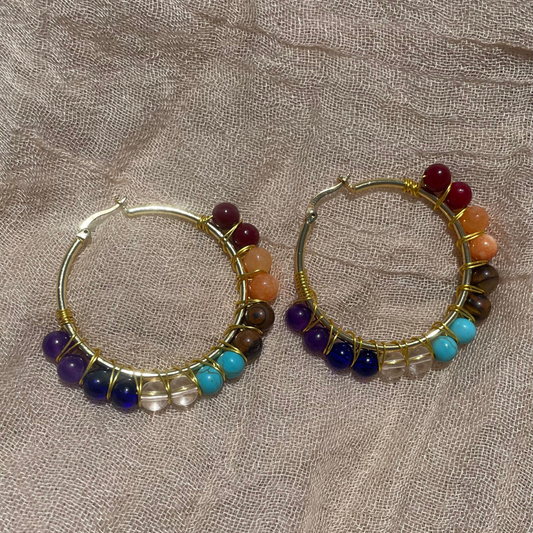 Isabela Gemstones Hoop Earrings