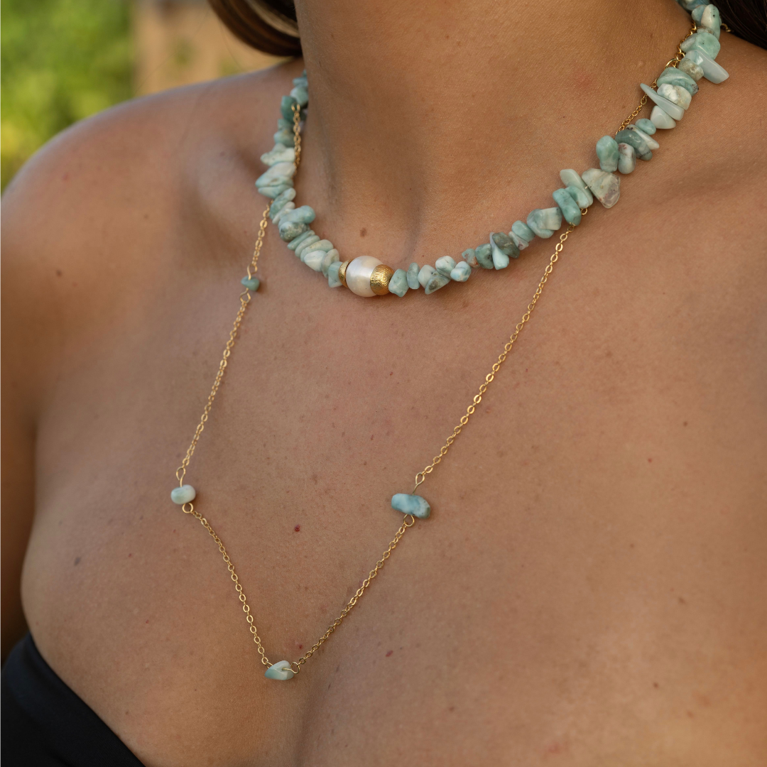 Caribbean Queen Larimar Necklace