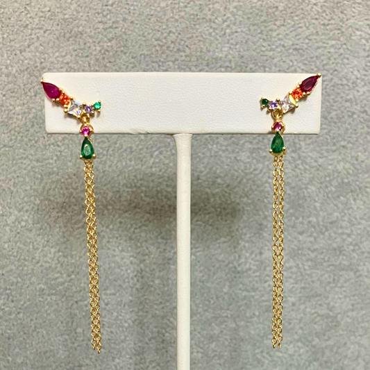 Jewel Cascade Stud Earrings
