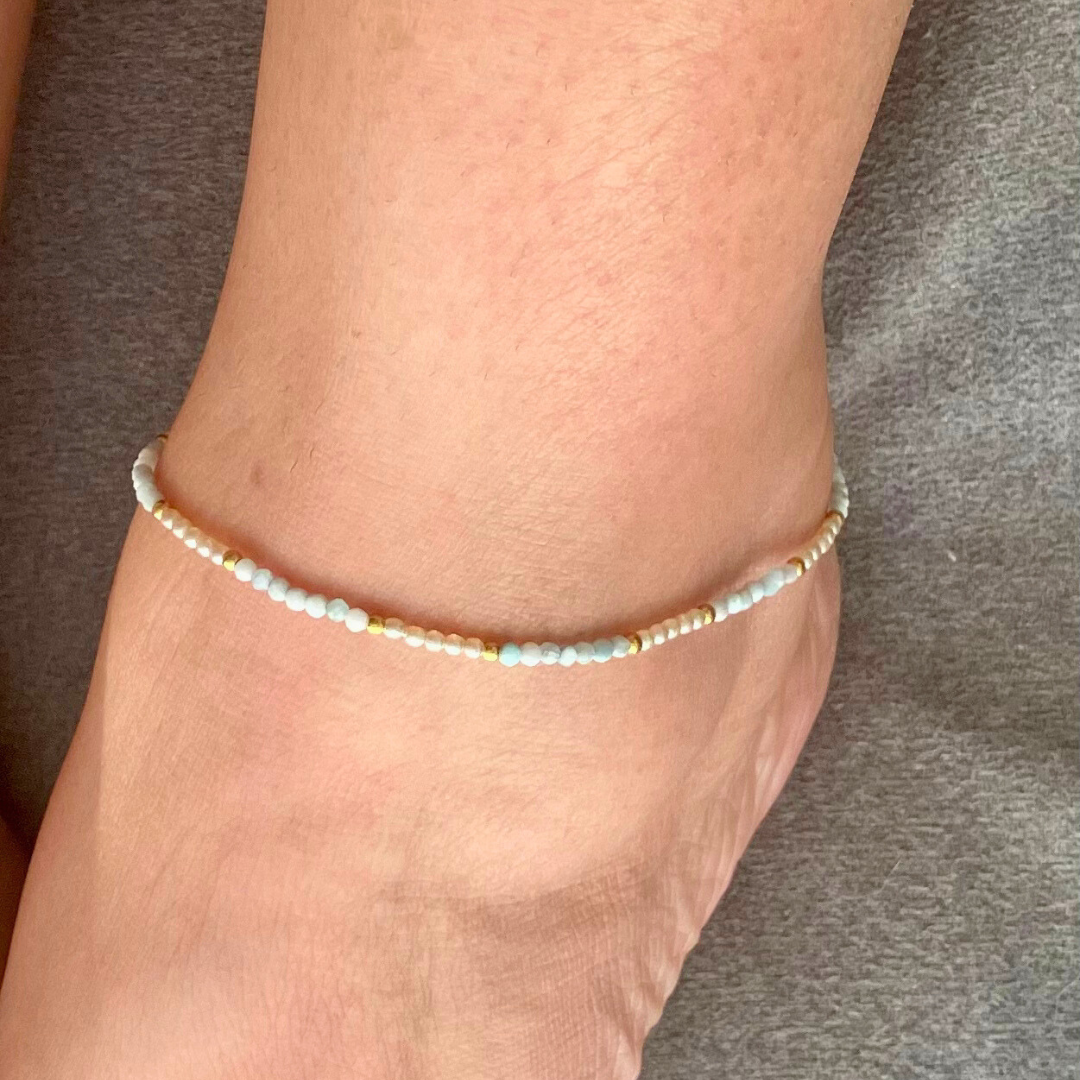 Seashore Dainty Larimar Anklet