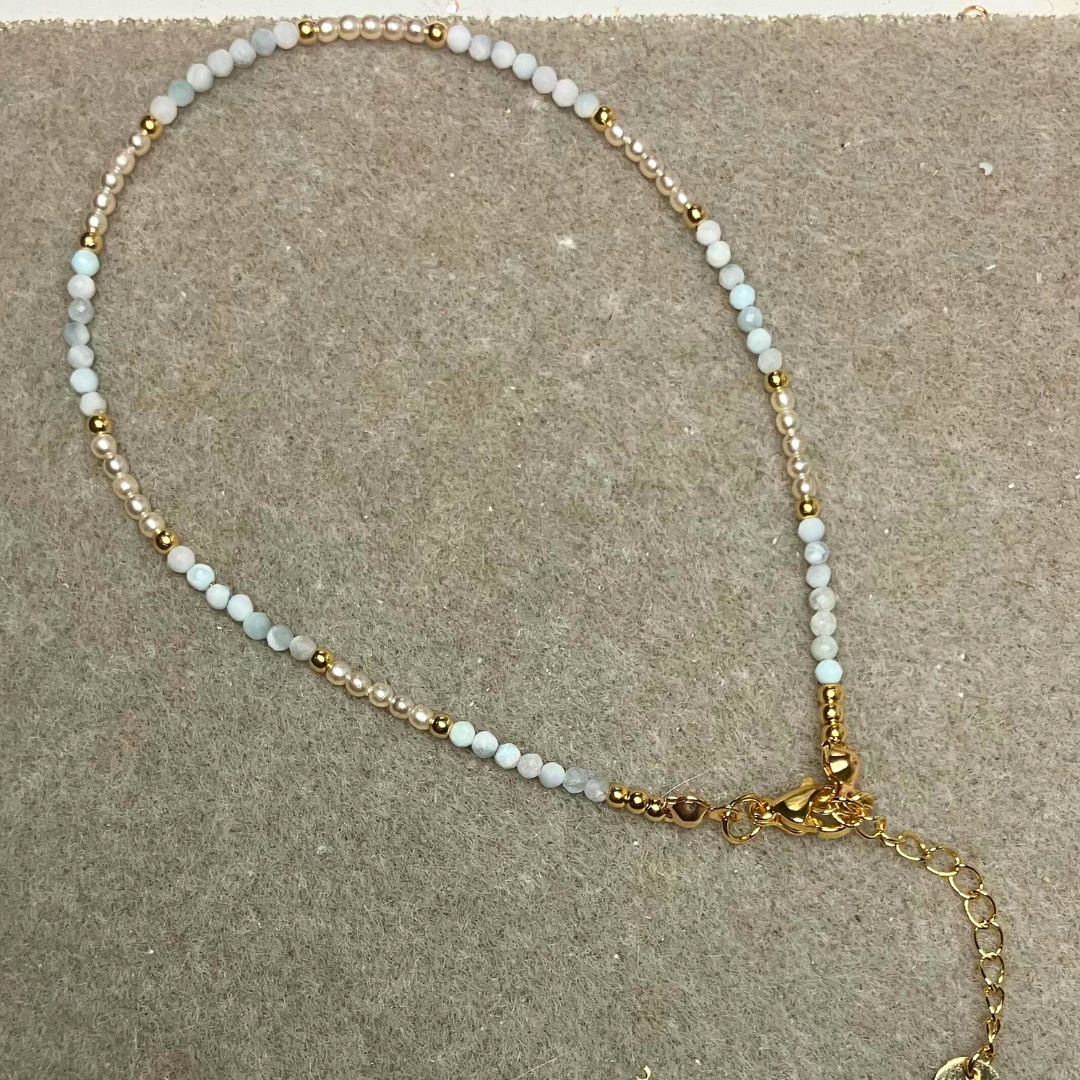 Seashore Dainty Larimar Anklet