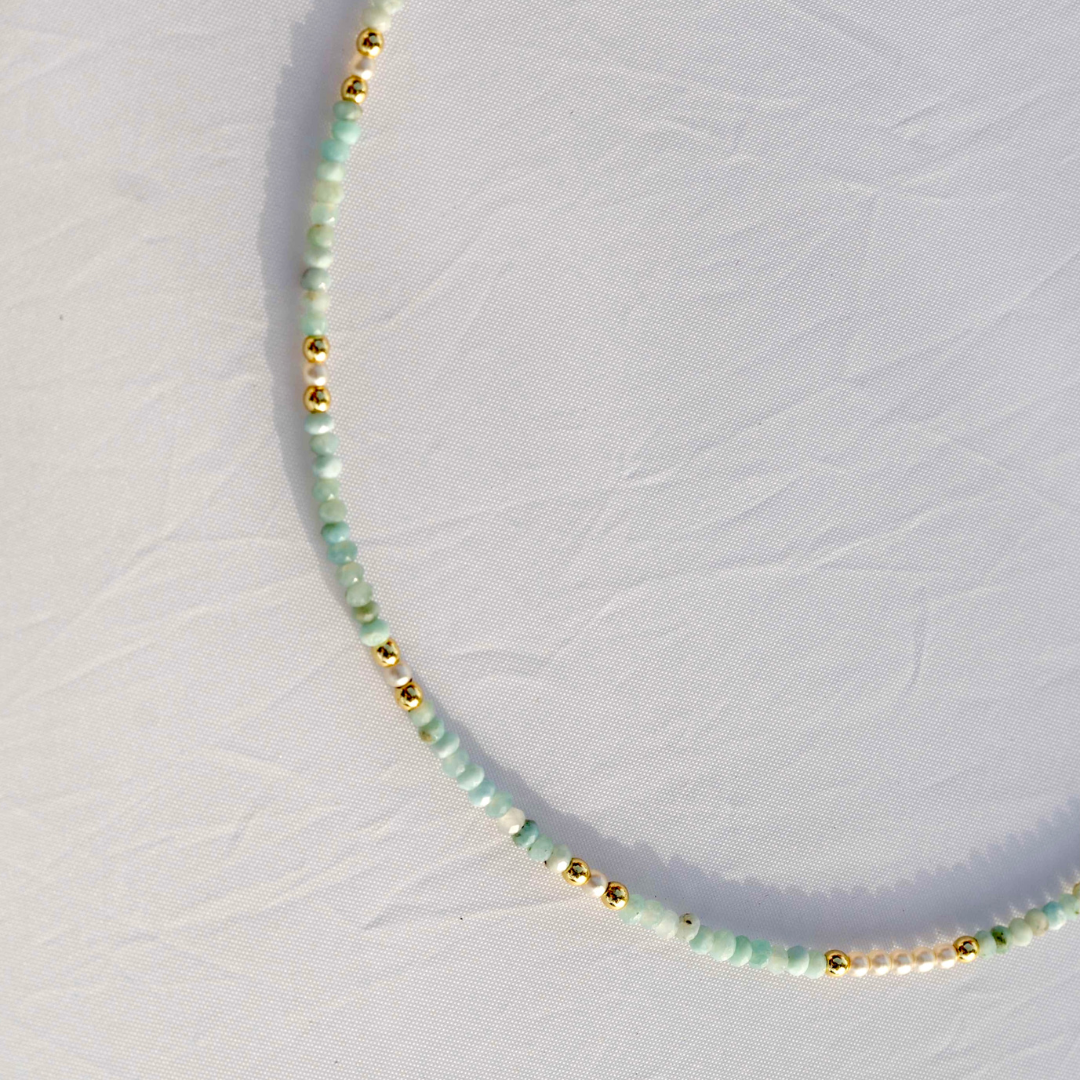 Seashore Dainty Larimar Choker