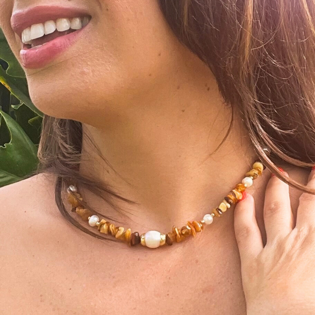 Tropical Sunset Amber Choker