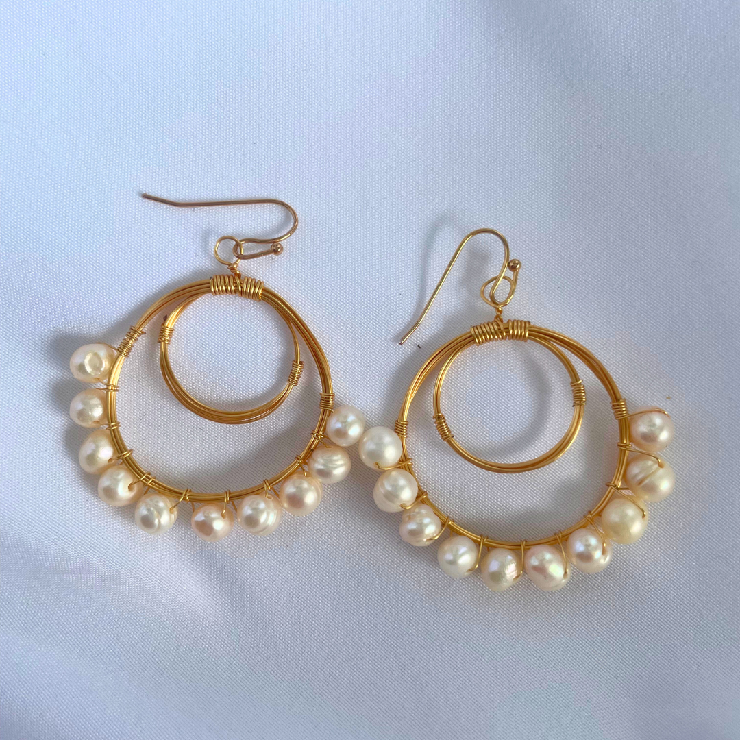 Seashell Dreams Pearl Hook Earrings