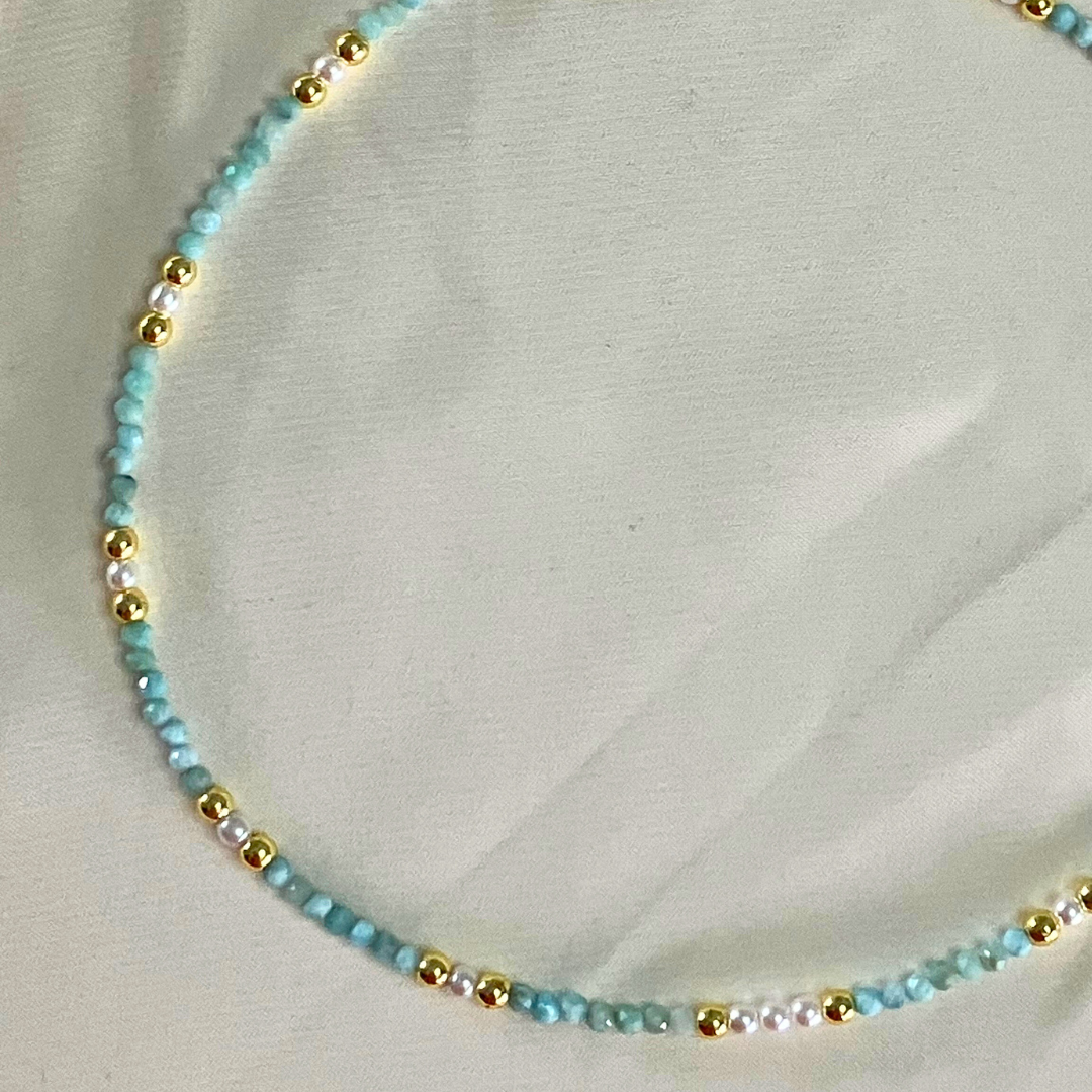 Seashore Dainty Larimar Choker