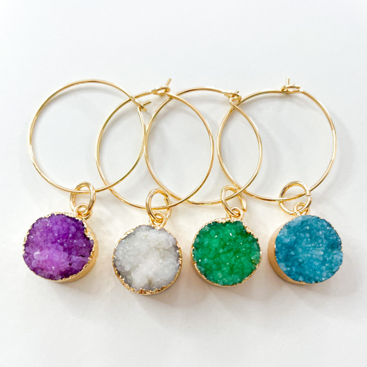 Vinori Druzy Agate Wine Glass Charms